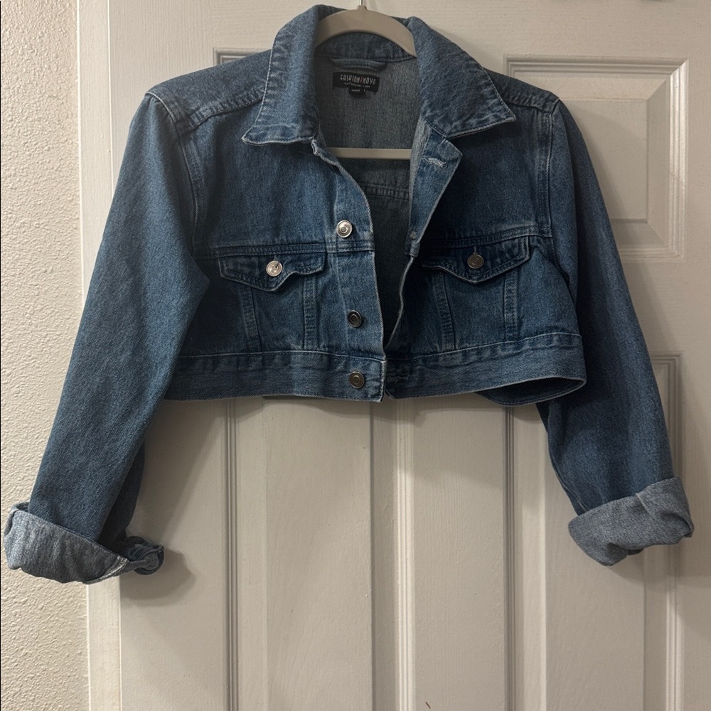 Blue Denim Crop Jacket